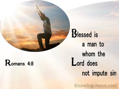 Romans 4:8 Blessed Is The Man To Whom The Lord Does Not Impute Sin (orange)